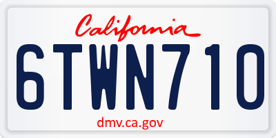 CA license plate 6TWN710