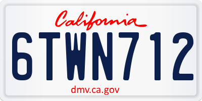 CA license plate 6TWN712