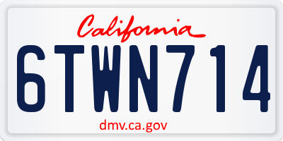 CA license plate 6TWN714