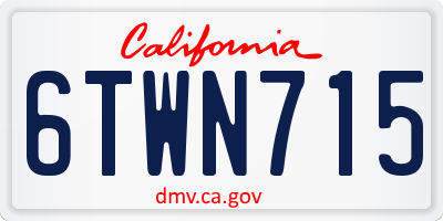 CA license plate 6TWN715