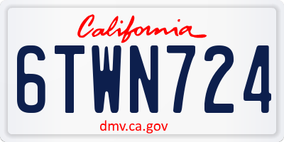 CA license plate 6TWN724