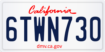 CA license plate 6TWN730