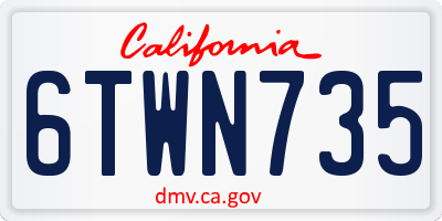 CA license plate 6TWN735