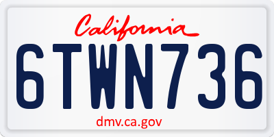 CA license plate 6TWN736