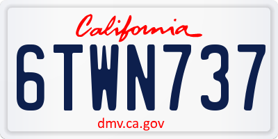 CA license plate 6TWN737