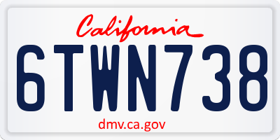 CA license plate 6TWN738