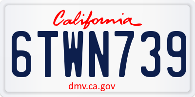 CA license plate 6TWN739