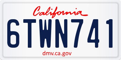 CA license plate 6TWN741