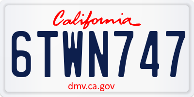 CA license plate 6TWN747