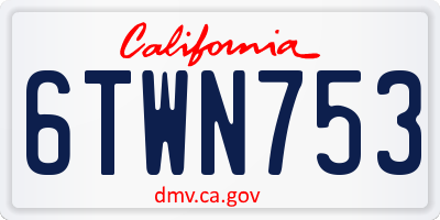 CA license plate 6TWN753