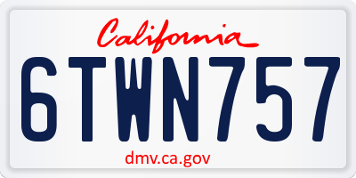 CA license plate 6TWN757