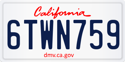CA license plate 6TWN759