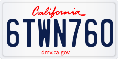CA license plate 6TWN760
