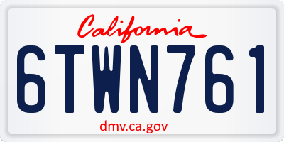 CA license plate 6TWN761