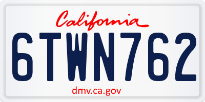 CA license plate 6TWN762