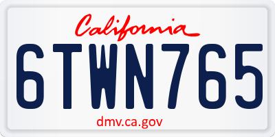CA license plate 6TWN765