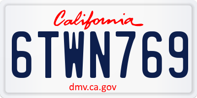 CA license plate 6TWN769