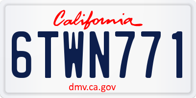 CA license plate 6TWN771