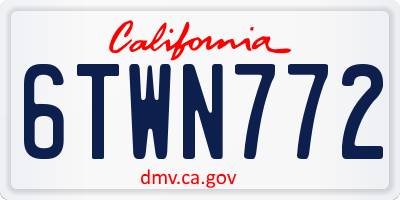 CA license plate 6TWN772