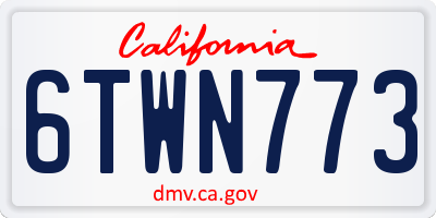 CA license plate 6TWN773