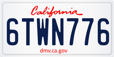 CA license plate 6TWN776