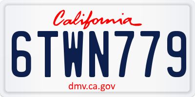 CA license plate 6TWN779