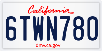 CA license plate 6TWN780