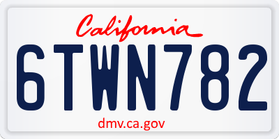 CA license plate 6TWN782