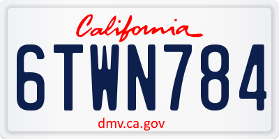CA license plate 6TWN784