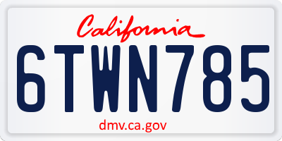 CA license plate 6TWN785