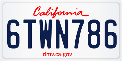 CA license plate 6TWN786
