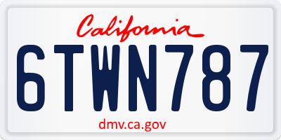 CA license plate 6TWN787
