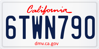 CA license plate 6TWN790