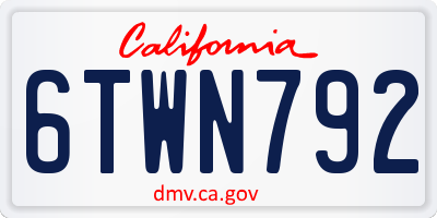 CA license plate 6TWN792