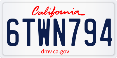 CA license plate 6TWN794