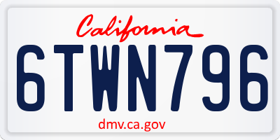 CA license plate 6TWN796