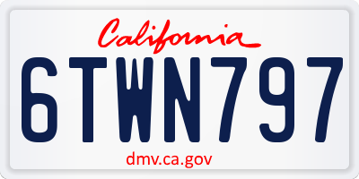 CA license plate 6TWN797