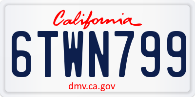 CA license plate 6TWN799