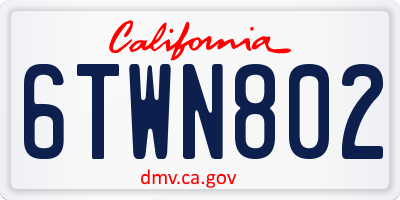 CA license plate 6TWN802