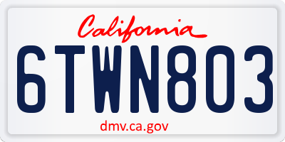 CA license plate 6TWN803