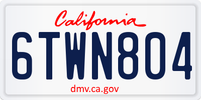 CA license plate 6TWN804