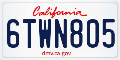 CA license plate 6TWN805