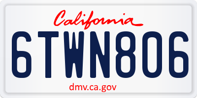 CA license plate 6TWN806