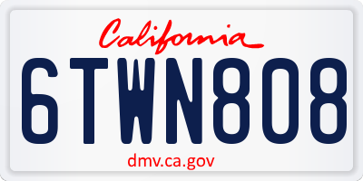 CA license plate 6TWN808
