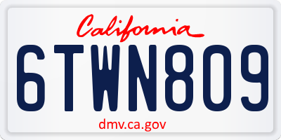 CA license plate 6TWN809