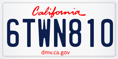 CA license plate 6TWN810