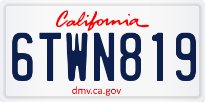 CA license plate 6TWN819