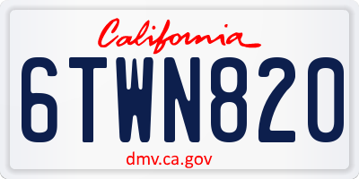 CA license plate 6TWN820