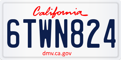 CA license plate 6TWN824