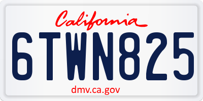 CA license plate 6TWN825